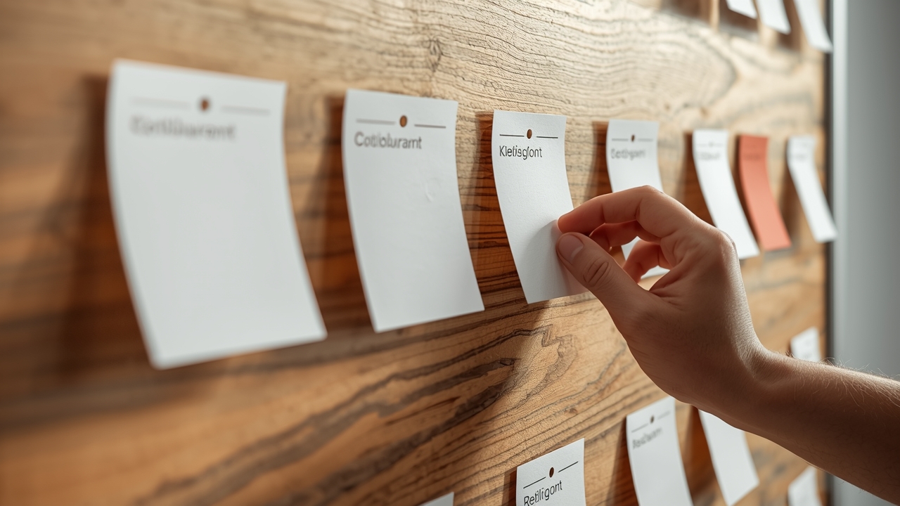 Quadro kanban artesanal com cartões agrupados em colunas distintas, mostrando separação de conversas por origem no funil