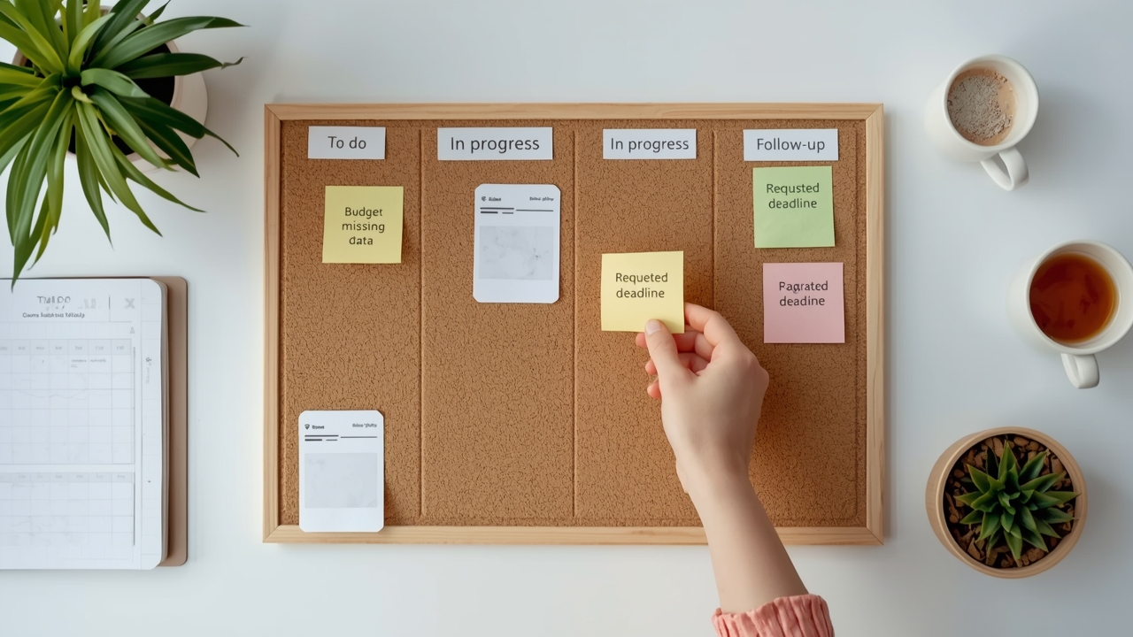 Mesa com cards de kanban e etiquetas “motivo”, mostrando direcionamento do atendimento por intenção da conversa