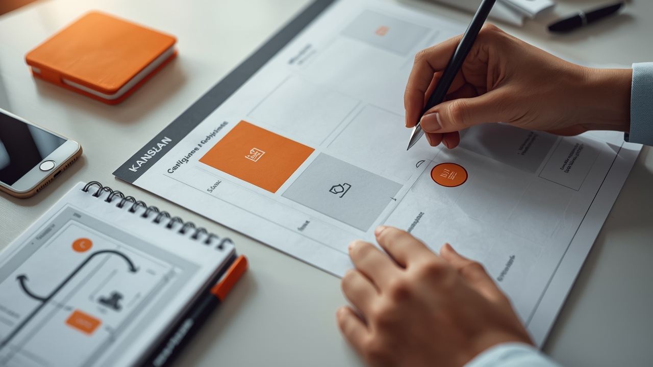 Kanban em colunas com etapas de funil e cartões de leads passando por “Aguardando decisão” até “Fechado”