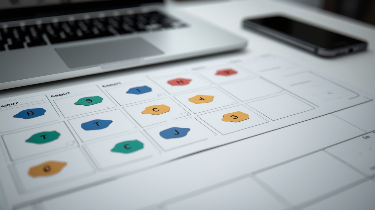 Cartões de leads no kanban com etiquetas coloridas de intenção e marcadores de prioridade por próxima ação